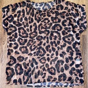 SHEIN Cheetah see-through/mesh shirt